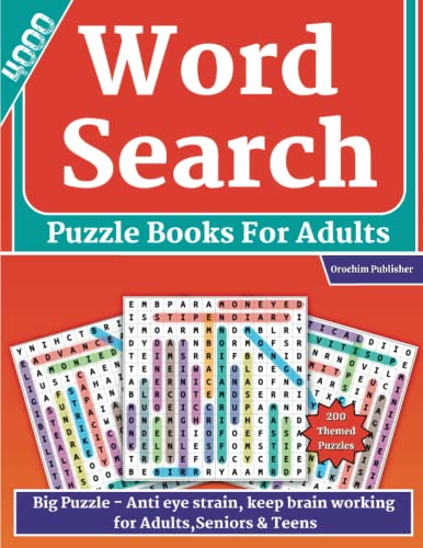 4000 Word Search Puzzle Books for Adults (200 Themed Puzzles): Big Puzzle - Anti Eye Strain, Keep Brain Working for Adults,Seniors and Teens (wordsearch Books for Adults)