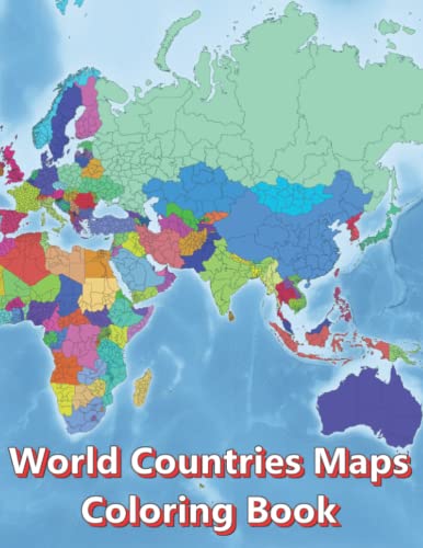 World Countries Maps Coloring Book - Continent Africa, Asia, Europe ...