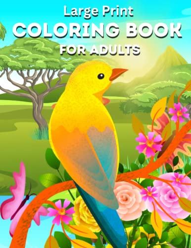 Large Print Adult Coloring Book: Over 50 Simple, Easy, Big and Bold ...