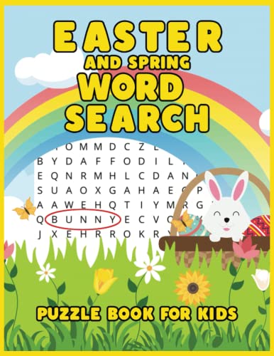 Easter and Spring Word Search Puzzle Book for Kids : Fun Large Print Word Find Puzzle Cute Easter Bunny Gift for Girls and Boys Ages 4 - 8 Years