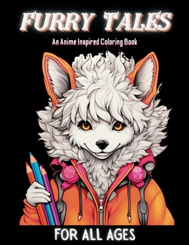 Furry Tales - An Anime Inspired Coloring Book for All Ages: 50 Fursonas to Color For Fans of Furries, Anime, Animals and Cosplay