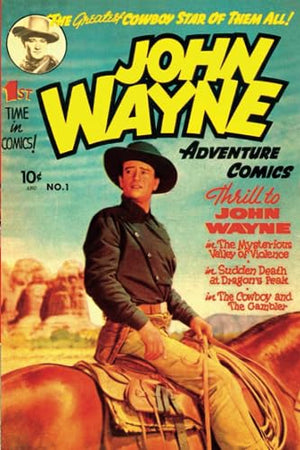 John Wayne Adventure Comics #1: Step into the vibrant world of classic cowboys and wild frontier landscapes with "John Wayne Adventure Comics #1"! ... a compact yet impactful 6 X 9 inches.