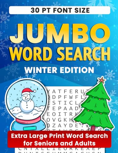 Jumbo Word Search Puzzle Book Winter: Extra Large Print Word Search for Seniors and Adults with 30 pt Big Font (Jumbo Word Search Books for Every Season in Extra Large Print)