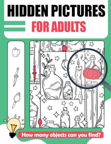 Hidden Pictures for Adults: Seek And Find Brain Puzzle Game, Hidden Object Activity Book Gift For Kids, Adults. Perfect Gift For Special Occasions