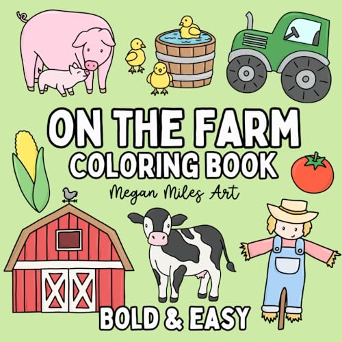 On the Farm Coloring Book: Bold & Easy Designs for Adults and Kids ...