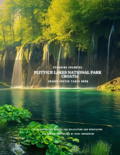 Stunning Colorful Plitvice Lakes National Park Croatia Images Coffee Table Book: 40 AI-Generated Designs for Relaxation and Meditation and for Travel Lovers