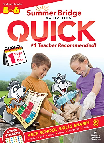 Summer Bridge Activities(r) Quick, Grades 5 - 6 By Carson Dellosa Education
