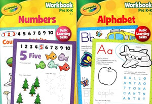 PRE-K & Kindergarten - Includes Number & Alphabet and More! - Workbooks (Set of 2 Books)